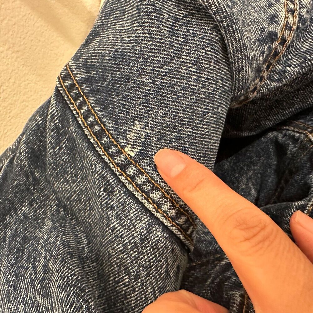 Vintage 80's Levi's 527 Trucker Sherpa Lined Denim Jacket Size Small Made In USA - Picture 6 of 13